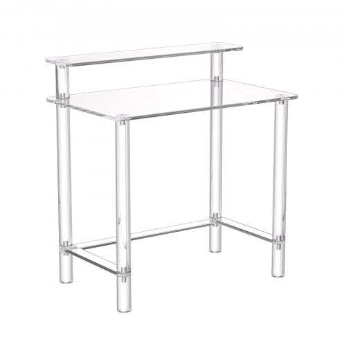 Acrylic Table 2 Tiers Clear Office Desk With Monitor Stand Study Computer