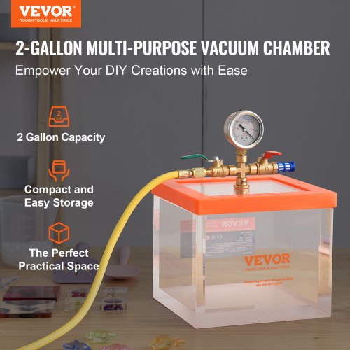 2 Gallon Vacuum Chamber Upgraded Multipurpose Acrylic Vacuum Degassing