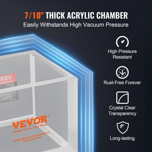 2 Gallon Vacuum Chamber Upgraded Multipurpose Acrylic Vacuum Degassing
