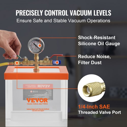 2 Gallon Vacuum Chamber Upgraded Multipurpose Acrylic Vacuum Degassing