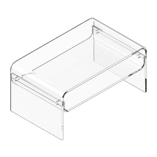 Acrylic Coffee Table 2 Tiers Center With Storage Shelf Modern Rectangle Desk lb