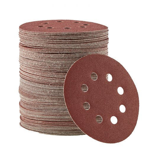 150 PCS 5 Inch Sanding Discs Set 8Hole Round Hook and Loop Sandpaper