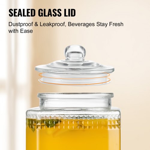 Beverage Dispenser 1.5 Gallon Drink Dispensers for Parties Glass Juice