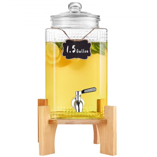 Beverage Dispenser 1.5 Gallon Drink Dispensers for Parties Glass Juice