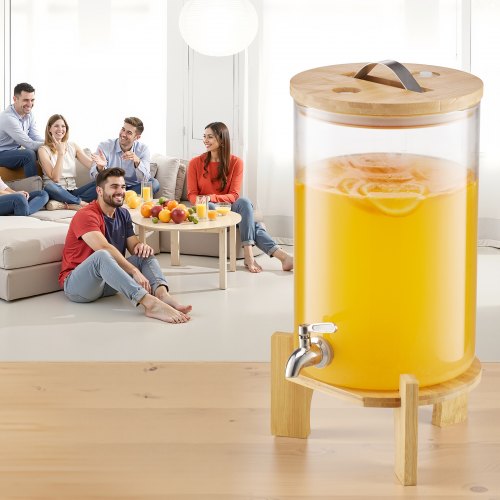 Beverage Dispenser 2.2 Gallon Drink Dispensers for Parties Glass Juice