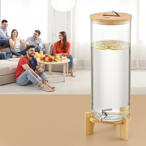 Beverage Dispenser 3.5 Gallon Drink Dispensers for Parties Glass Juice