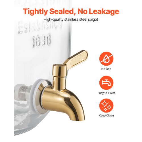 Beverage Dispenser 2 Pack 2 Gallon Drink Dispensers for Parties Glass