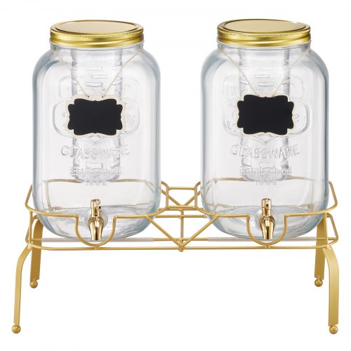 Beverage Dispenser 2 Pack 2 Gallon Drink Dispensers for Parties Glass