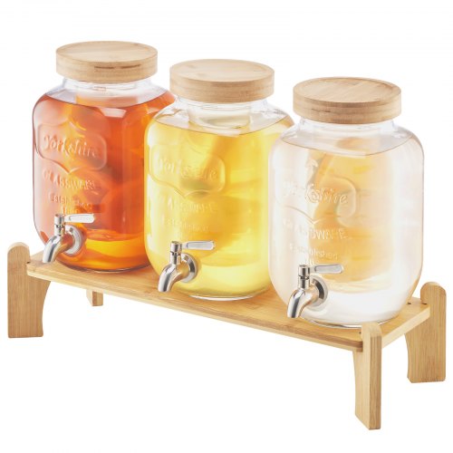 Beverage Dispenser 3 Pack 1 Gallon Drink Dispensers for Parties Glass
