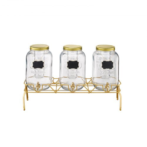Beverage Dispenser 3 Pack 2 Gallon Drink Dispensers for Parties Glass