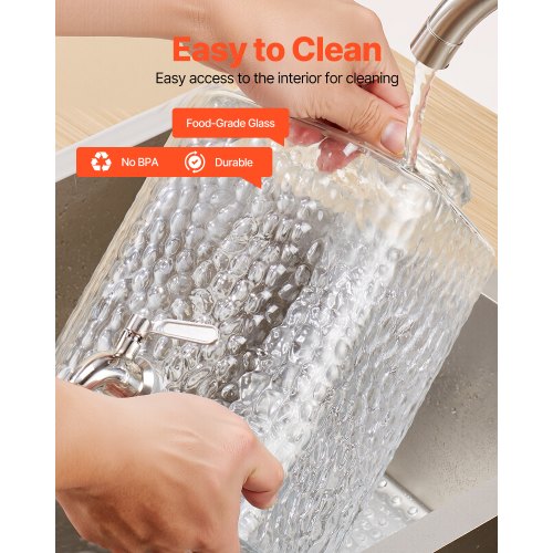 Beverage Dispenser 2 Pack 1.5 Gallon Drink Dispensers for Parties Glass