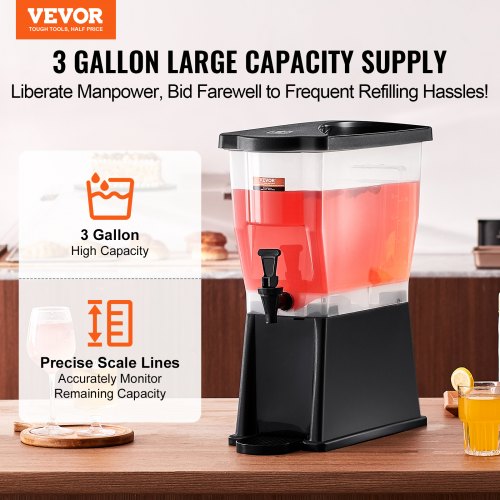 Beverage Dispenser 3 Gallon Drink Dispenser for Parties Plastic Juice