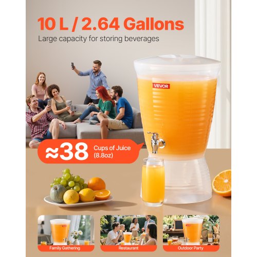 Beverage Dispenser 264 Gallon Drink Dispenser for Parties Plastic Juice