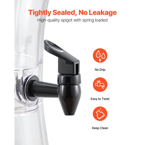 Beverage Dispenser 3.4 Gallon Drink Dispenser for Parties Plastic Juice