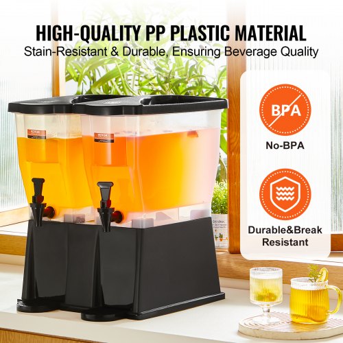 Beverage Dispenser 3 Gallon x 2 Drink Dispensers for Parties Plastic Juice
