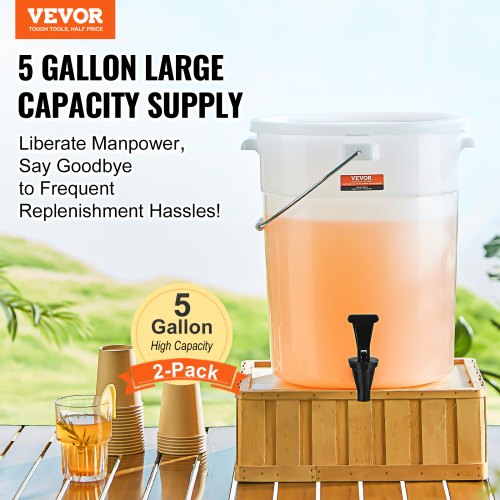 Beverage Dispenser 5 Gallon Drink Dispensers for Parties Plastic Juice