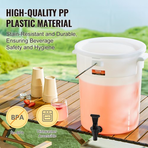 Beverage Dispenser 5 Gallon Drink Dispensers for Parties Plastic Juice