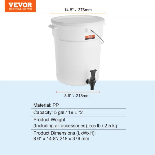 Beverage Dispenser 5 Gallon Drink Dispensers for Parties Plastic Juice