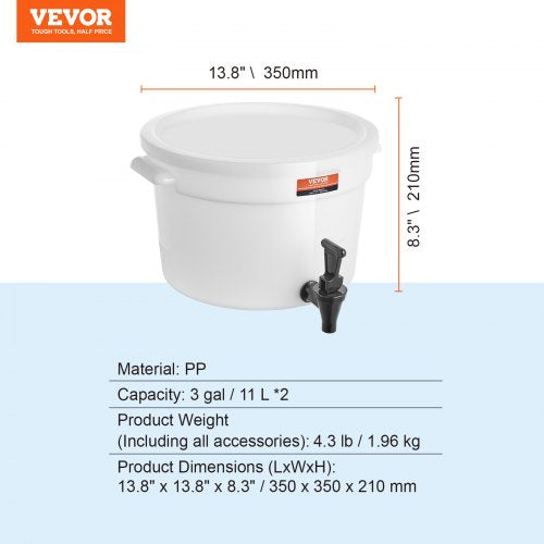 Beverage Dispenser 3 Gallon Drink Dispensers for Parties Plastic Juice