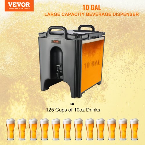 Insulated Beverage Dispenser 10 Gallon Foodgrade LL9450UP Hot and Cold