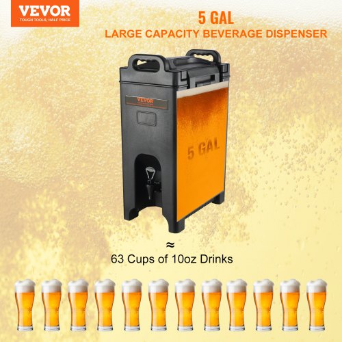 Insulated Beverage Dispenser 5 Gallon Foodgrade LDPE Hot and Cold