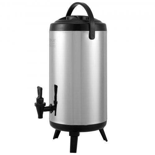 Stainless Steel Insulated Beverage Dispenser 2.4 Gallon 9.2 Liter Thermal