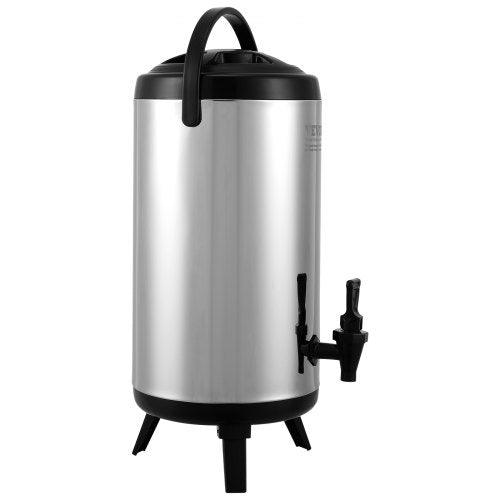 Stainless Steel Insulated Beverage Dispenser 2.4 Gallon 9.2 Liter Thermal