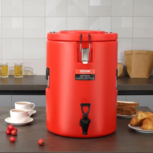 Stainless Steel Insulated Beverage Dispenser 4.5 Gallon 17.2 Liter Thermal