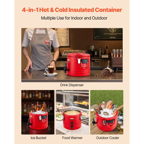 Insulated Beverage Dispenser 22 Gal8L Thermal Hot and Cold Drink Server