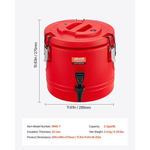 Insulated Beverage Dispenser 22 Gal8L Thermal Hot and Cold Drink Server