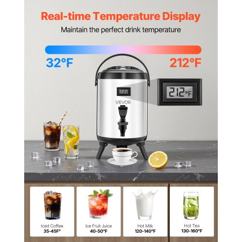 Insulated Beverage Dispenser 15 Gal6L Stainless Steel Thermal Drink