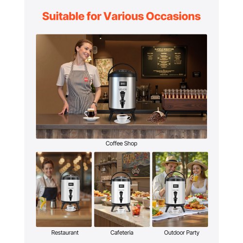 Insulated Beverage Dispenser 15 Gal6L Stainless Steel Thermal Drink