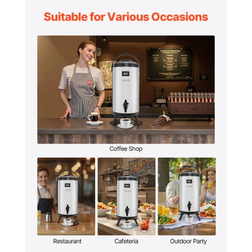 Insulated Beverage Dispenser 24 Gal92L Stainless Steel Thermal Drink