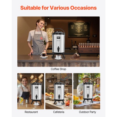 Insulated Beverage Dispenser 2 Gal76L Stainless Steel Thermal Drink
