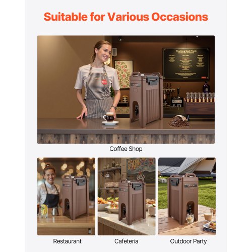 Insulated Beverage Dispenser 5 Gal19L Hot And Cold Server With Spigot Handle 8 1