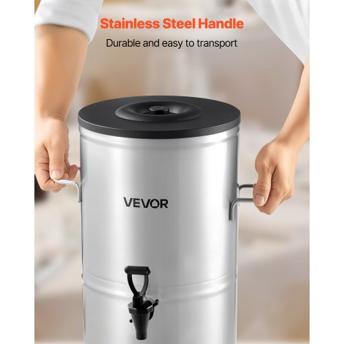 Ice Tea Dispenser 4 Gal15L 304 Stainless Steel Beverage Dispenser with Spigot