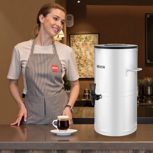 Ice Tea Dispenser 4 Gal15L 304 Stainless Steel Beverage Dispenser with Spigot