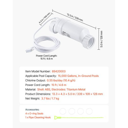 Salt Water Chlorinator System Pool Chlorination Cell Fits for Hayward