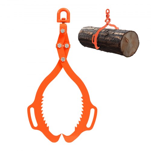 28in Log Lifting Tongs 2Claw Log Tongs Heavy Duty Steel Log Grapple