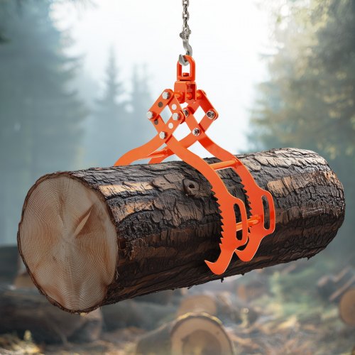 28in Log Lifting Tongs 4Claw Log Tongs Heavy Duty Steel Log Grapple