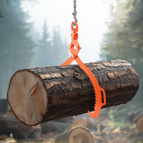 32in Log Lifting Tongs 2Claw Log Tongs Heavy Duty Steel Log Grapple