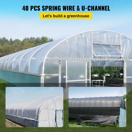 Spring Wire and Lock Channel 656ft Spring Lock UChannel Bundle for Greenhouse
