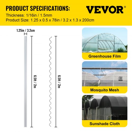 Spring Wire and Lock Channel 656ft Spring Lock UChannel Bundle for Greenhouse