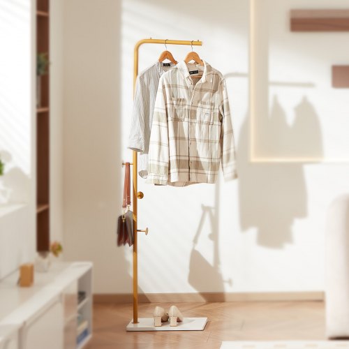 Coat Rack Freestanding Coats Rack Stand with Quartz Stone Base 3 Round