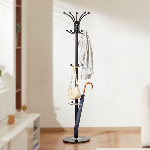 Freestanding Coat Rack Metal Coats Rack Stand with Umbrella Holder Stable
