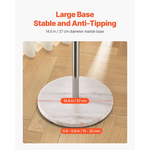 Coat Rack Freestanding Coats Rack Stand with Stable Marble Base 8 Hooks