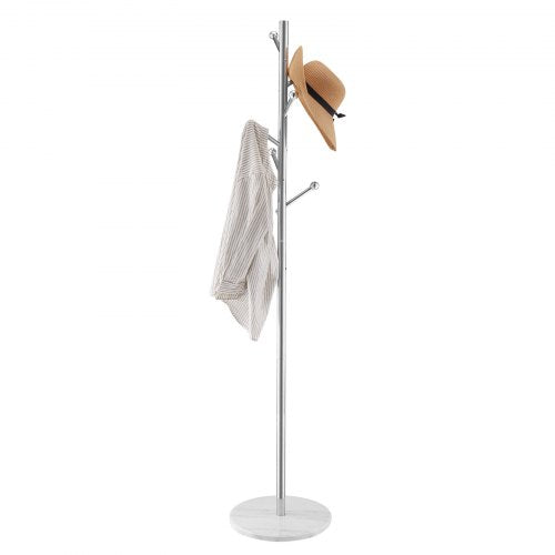 Coat Rack Freestanding Coats Rack Stand with Stable Marble Base 8 Hooks