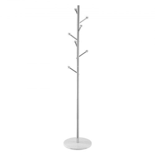 Coat Rack Freestanding Coats Rack Stand with Stable Marble Base 8 Hooks