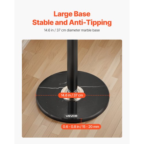 Coat Rack Freestanding Coats Tree Stand with Stable Marble Base 6 Hooks