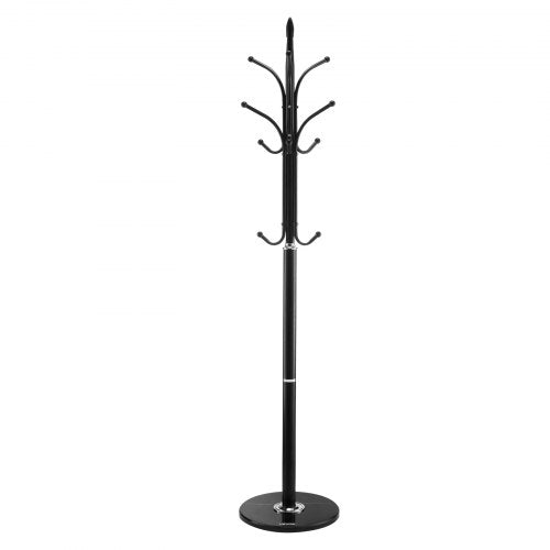 Coat Rack Freestanding Coats Tree Stand with Stable Marble Base 6 Hooks
